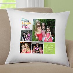 Personalized Live Laugh Love Photo Pillow