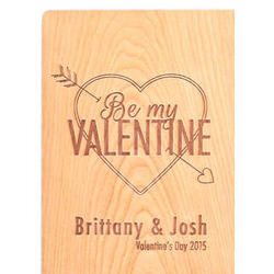 Carved Personalized Valentine Wood Postcard