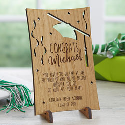Personalized Graduation Greetings Wooden Postcard
