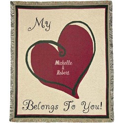 "My Heart Belongs to You" Personalized Love Throw