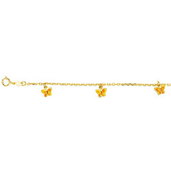 Children's Butterfly Enamel Bracelet in 14K Yellow Gold