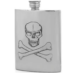 Skull & Crossbones Personalized Pewter Flask