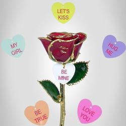 Valentine's Day Rose with Sweetheart Message