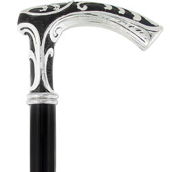 Sterling Silver Fritz Liberty Walking Cane with Beechwood Shaft