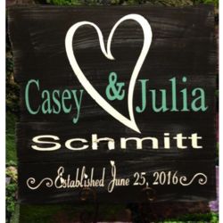 Couple's Personalized Heart Painted Pallet Sign