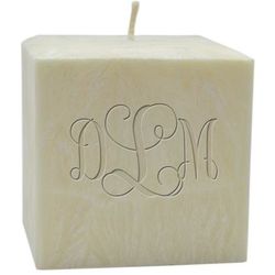 3" Hand Poured Monogrammed Palm Wax Unscented Candle