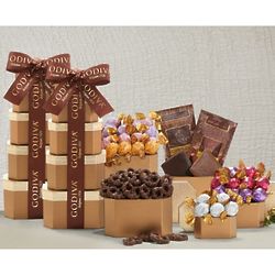 2 Godiva Milk And Dark Chocolate Gift Towers