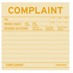 Complaint Sticky Note