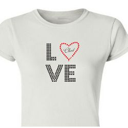 Love Personalized Ladies Fitted T-shirt