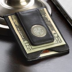 Personalized Leather Wallet and Money Clip