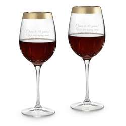 Lismore Essence Gold Band Red Wine Glasses