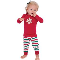 Cotton Jersey Personalizable Holiday Stripe Pajamas for Infants