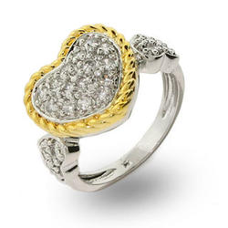 Gold Cable Heart Ring