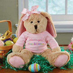 Baby Girl's First Easter Personalized Stuffed Easter Bunny