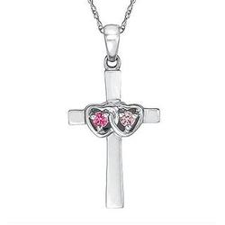Promise Cross Birthstone Necklace