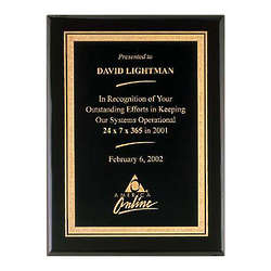 Personalized Award Plaque with Black Stained Piano Finish