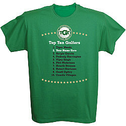 Personalized Top Ten Golfers T-Shirt