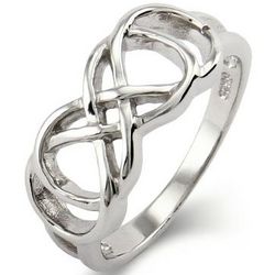 Sterling Silver Double Infinity Ring