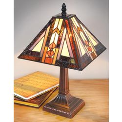 Mission Style Stained Glass Vintage Table Lamp