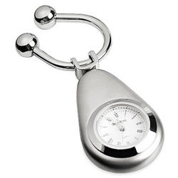 Silver Horseshoe Clock Keychain