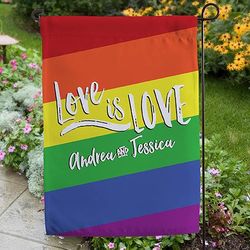 Love Is Love Personalized Garden Flag - FindGift.com
