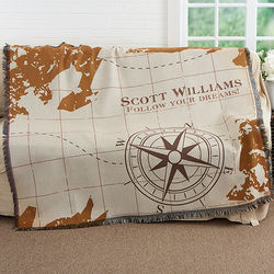 Graduate's Personalized Inspired Compass Woven Throw Blanket