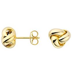 Love Knot 14k Yellow Gold Stud Earrings