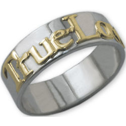 Personalized 14k Gold and Sterling Silver Promise Ring