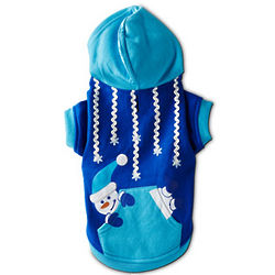 Holiday Blue Snowman Dog Hoodie