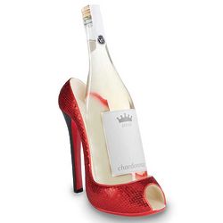Red Glitter High Heel Wine Bottle Holder