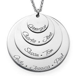 Mom's Engraved Sterling Silver Necklace with 4 Discs