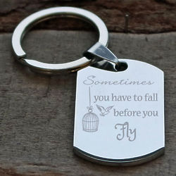 Personalized Sometimes You Have to Fall Before You Fly Key Chain