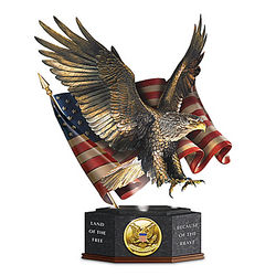 Pride of America Veterans Tribute Eagle and Flag Sculpture