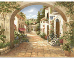 Quaint Town Tapestry