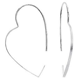 Heart Threader Earrings in Sterling Silver