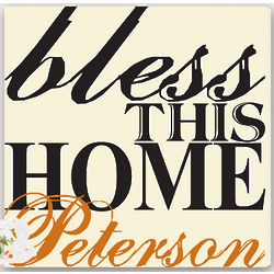 Personalized Bless This Home 14" Canvas Print