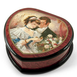 A Token of Love Heart Shape Painted Music Box