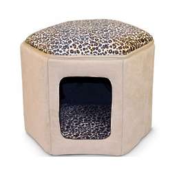 Kitty Sleep House Cat Bed in Leopard Print