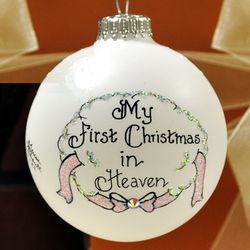 "My First Christmas in Heaven" Memorial Ornament for Female