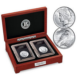 The First and Last Peace Silver Dollars Coin Set with Deluxe Case