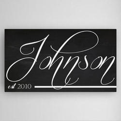 Personalized Family Chalkboard Canvas Sign