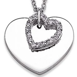 Sterling Silver Two Hearts Connected Pendant