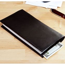 Black Leather Checkbook Wallet