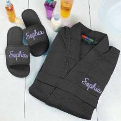 Personalized Robe and Slippers Set
