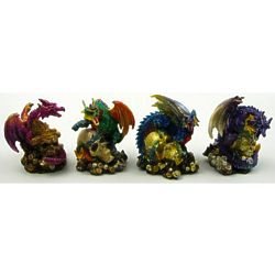 4 Miniature Dragon Figurines