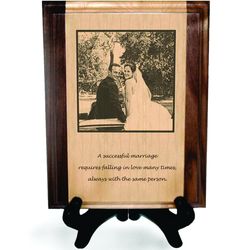 5th Anniversary Personalized Solid 8x10 Pyrograph Plaque