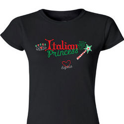 Personalized Italian Princess Ladies Fitted T-Shirt