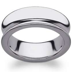 Platinum-Plated Polished Concave Band
