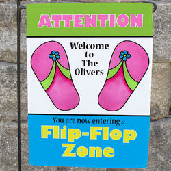 Personalized Flip Flop Zone Garden Flag