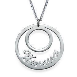 Circle Name Necklace in Silver